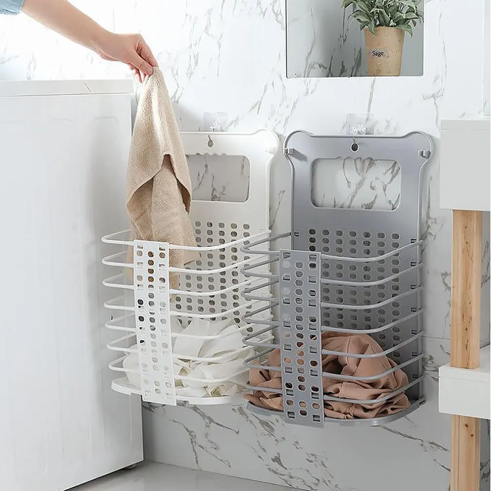 Dirty Clothes Storage Baskets Household Folding Baskets Wall Hanging Clothes Basket Portable Hamper