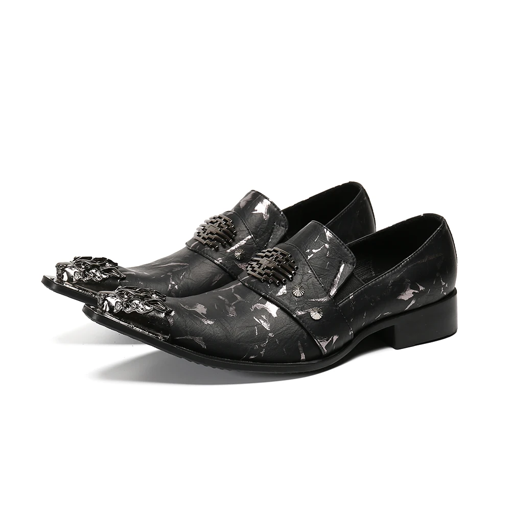 

Wholesale Black Business Shoes Handmade steel-toed Men'S Shoes Slip on Genuine Leather Men Shoes Big Size 47