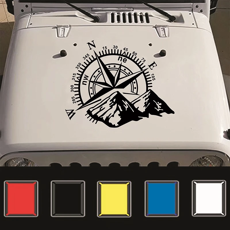 

50x60cm Car Sticker Engine Cover Door Compass Off Road Vinyl Decoration Universal Rear Reflective Vinyl Film Stickers Styling