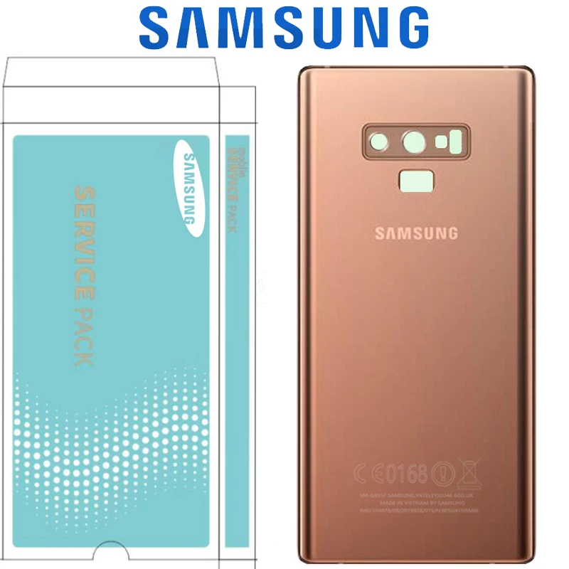 Оригинальная Задняя крышка батареи для samsung Galaxy Note 9, задняя крышка N960 SM-N960F, крышка батареи, задняя крышка, корпус с объективом камеры