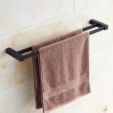 Vidric ванная комната Минималистичная черная резиновая краска двойное полотенце Бар Ванная комната полотенце бар аксессуары для ванной комнаты