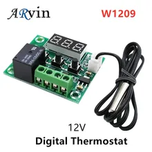 1 sztuk W1209 12V cyfrowy regulator temperatury termostat czujnik łącznik przekaźnikowy-50-110C W1209 przypadku