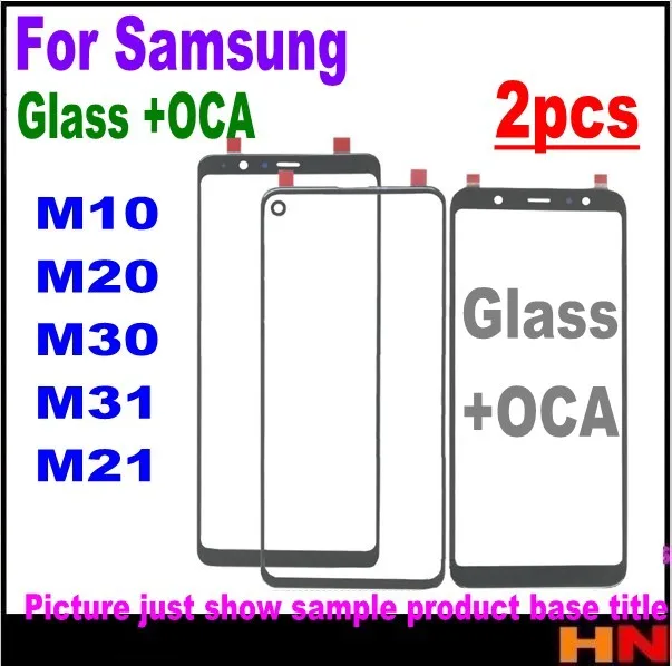 2 шт. передняя стеклянная линза с OCA клеем для Samsung Galaxy M10 M20 M30 M31 M21 экран Сенсорная