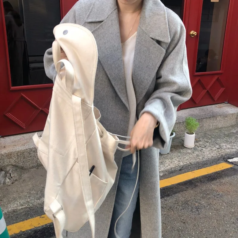 Осень и зима стиль INS Французский Ретро Элегантный ручной работы искусственный кашемир шерстяное пальто длинное шерстяное Женское пальто