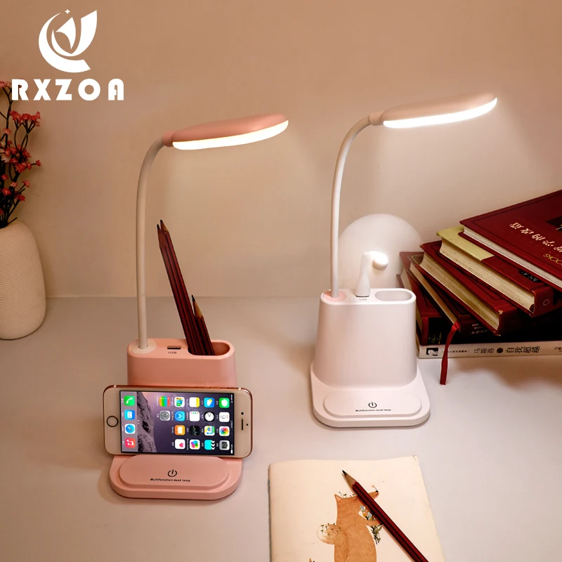 

USB Rechargeable LED Desk Lamp Touch Dimming Adjustment Table Lamp For Kids Children Reading Study Bedside Bedroom LED Lamps
