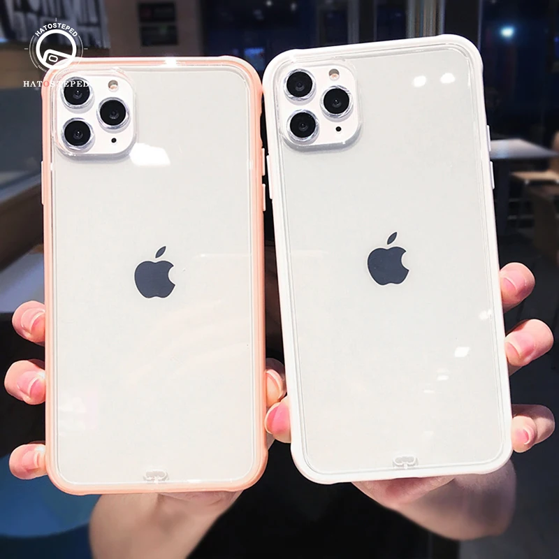Противоударный бампер прозрачный силиконовый чехол для телефона для iPhone 11 Pro Max X XS 8 7 6 6S Plus Прозрачная мягкая силиконовая Задняя накладка из ТПУ