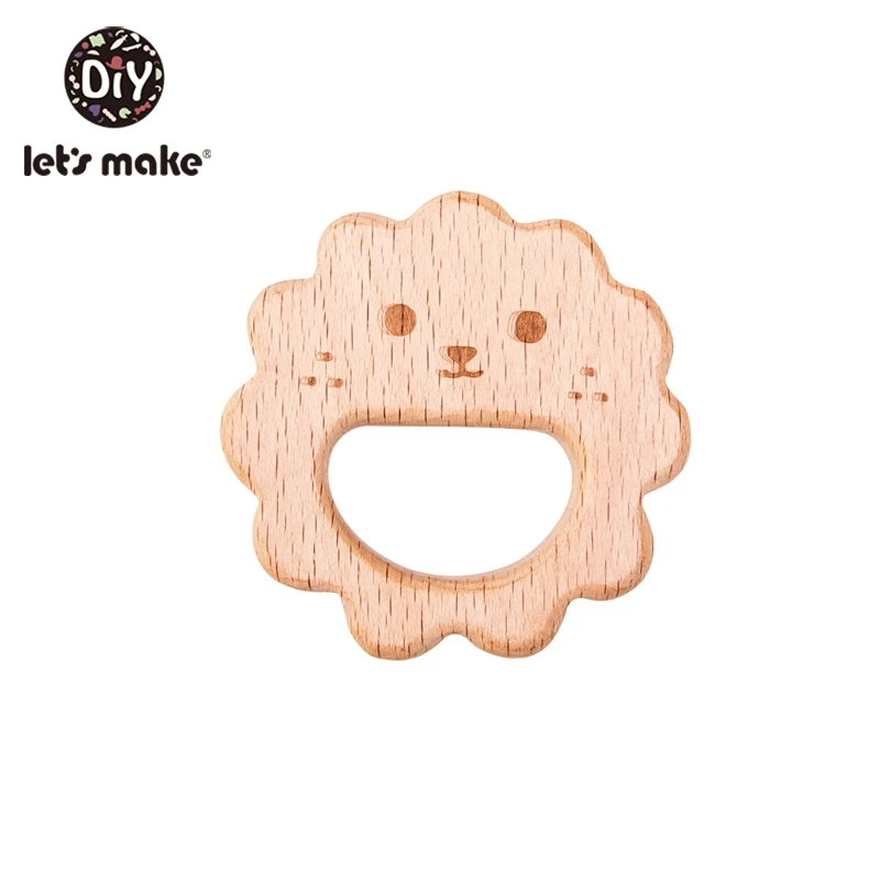 

Детский деревянный Прорезыватель Let's Make, Круглый Улыбающееся Солнце, 50 шт., буковое дерево, высокое качество, не содержит Бисфенол А, Детские Прорезыватели для зубов, игрушки