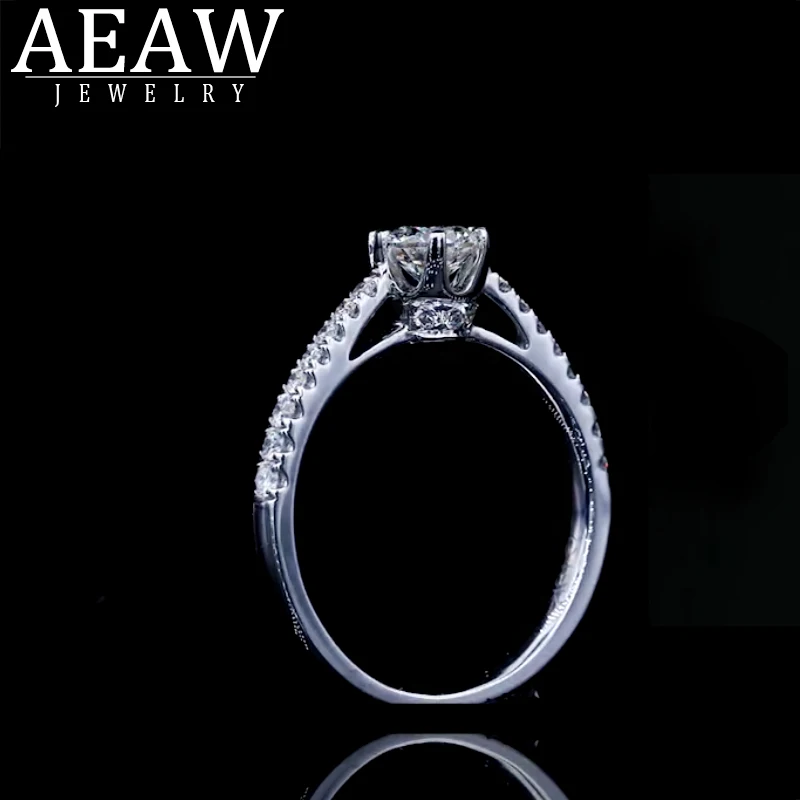 AEAW натуральное Кольцо C настоящим бриллиантом 14 К золото для женщин для влюбленных пар юбилей романтическое предложение помолвленная Свадебная вечеринка Новинка