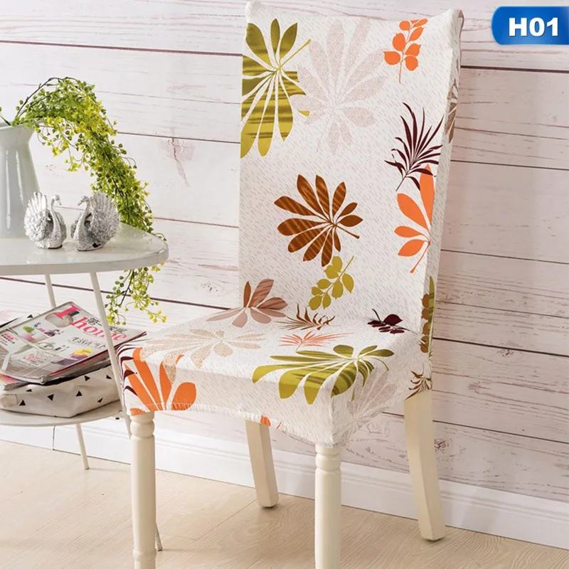 Style 1 Pastoral Flower Removable Print Chair Cover Banquet Dining Room Seat Protector Slipcover Stretch Dining Chair Cover Home Decor - Цвет: Style 1