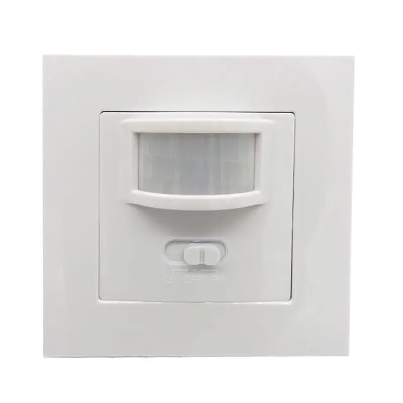 Infrared PIR Motion Sensor Switch PVC Recessed Wall Lamp Bulb Switch On/Off