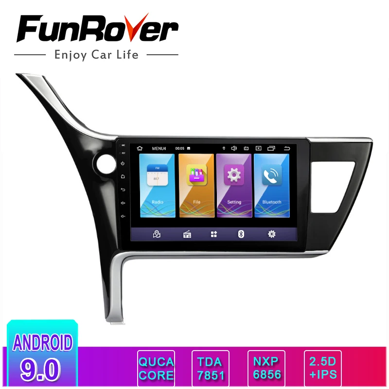 Best FUNROVER  2 din Android 9.0 IPS+2.5D car dvd gps Multimedia For Toyota Corolla 2017 2018 radio player navigation stereo WIFI RDS 0 Best FUNROVER  2 din Android 9.0 IPS+2.5D car dvd gps Multimedia For Toyota Corolla 2017 2018 radio player navigation stereo WIFI RDS 0