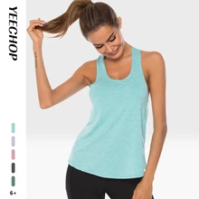 Yeechop, женская спортивная майка для тренировок, быстросохнущая дышащая спортивная одежда без рукавов для бега, фитнеса, йоги