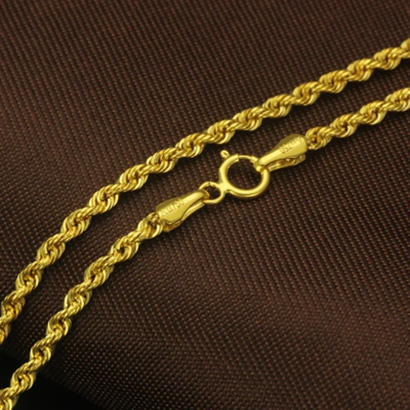 Real Solid 18k Yellow Gold Necklace 