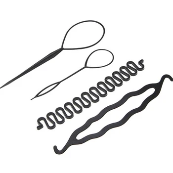 

4pcs/set Magic Hair Braiding Twist Curler Set Hairpin Holding Braiders Pull Hair Ponytail DIY Tool @ME88