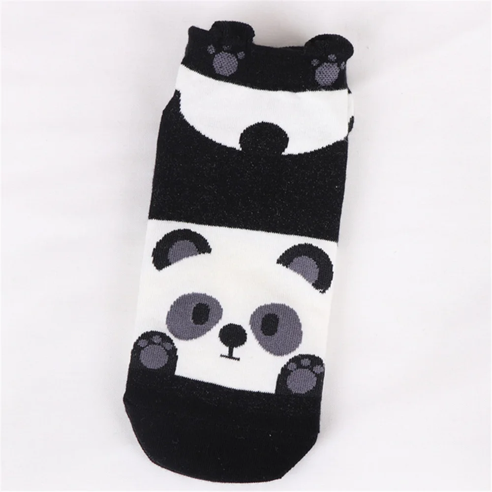 Black Panda Милый мультяшный любимец смешной Кролик Собака Панда кошка лиса медведь щенок счастливые маленькие животные кролик корги Котенок 3D Ушастый носки - Цвет: Black Panda