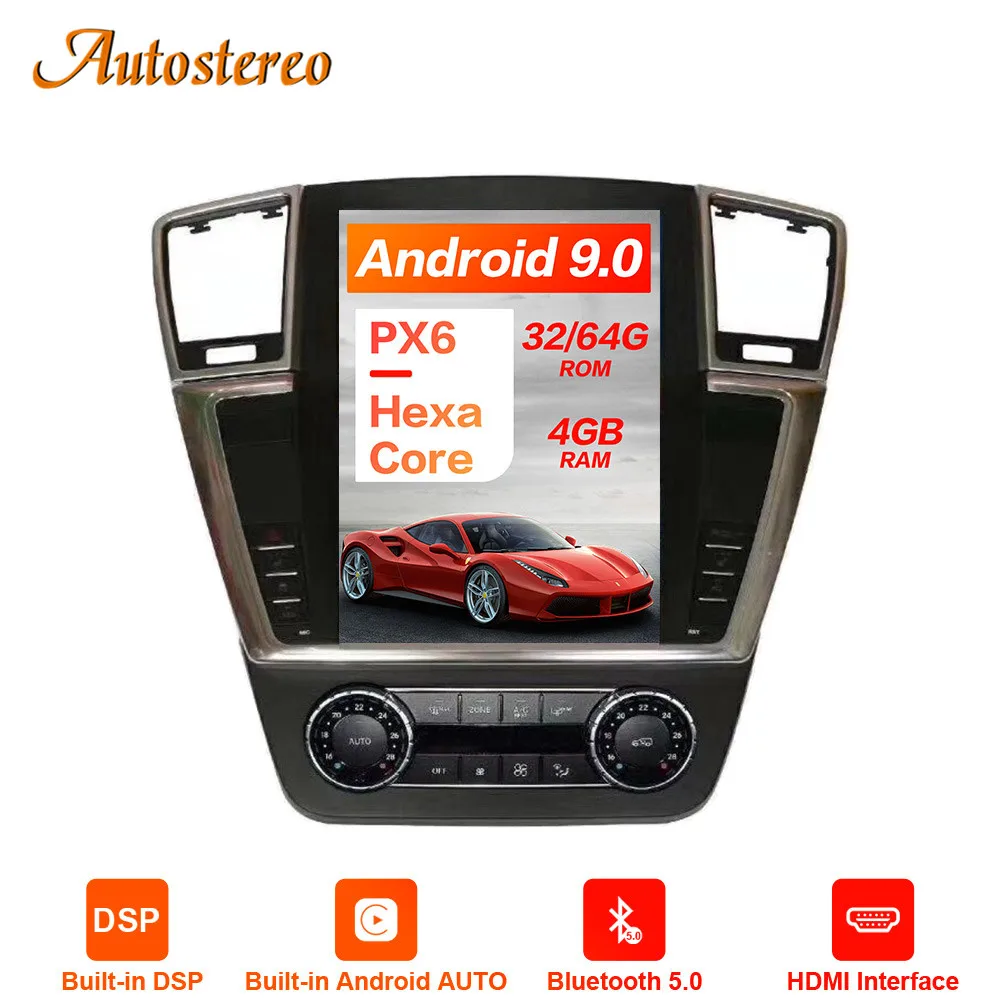 Вертикальный экран Android 9,0 Автомобильный gps навигатор для MERCEDES-BENZ GL для Benz ML 2012+ мультимедийный плеер радио рекордер головное устройство