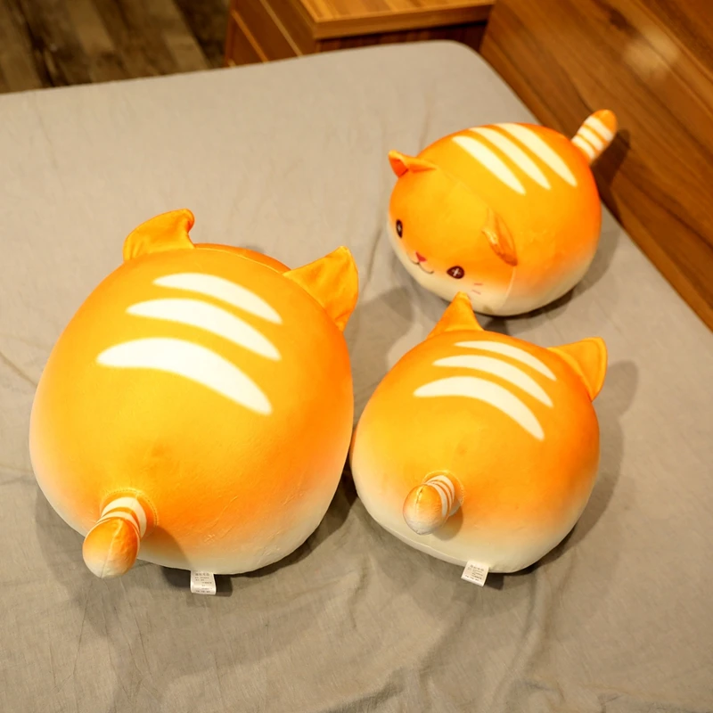 Cute Plush Cat Toy Stuffed Bread Shaped Fat Cat Soft Doll Animal Cat Throw Pillow Cushion Kids Toys Birthday Gift
