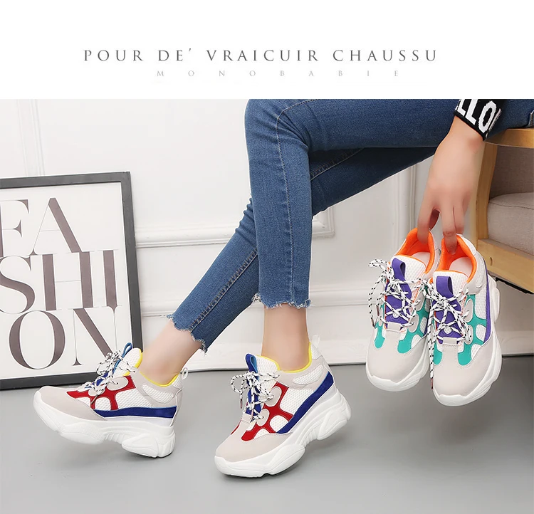 Basket Femme; коллекция года; кроссовки на платформе; женская обувь для тенниса; Повседневная дышащая женская обувь из сетчатого материала; модные спортивные кроссовки; tenis feminino