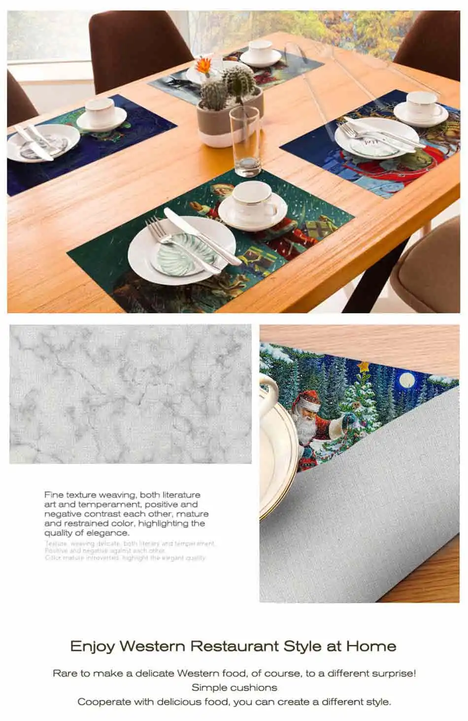 Fuwatacchi, Рождественская посуда Санта Клауса, прочный обеденный стол, столовые приборы, вечерние аксессуары для кухни, чаша, подстаканники, подставки для напитков