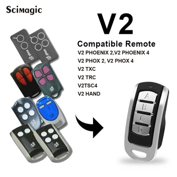 

433.92MHz V2 garage door opener V2 PHOX 2 PHOENIX 2 TXC TSC 4 TPR1 TRR2 TRR4 remote control garage remote command transmitter