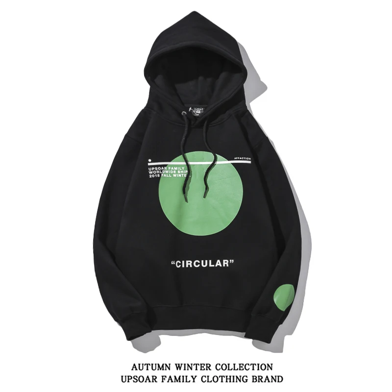 OSCN7 High Street Print Fleece Hooded Sweatshirt Woman Fall Streetwear Plus Velvet Oversize Hoodies Womans 930