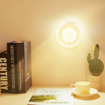 

6 LED Infrared Motion Sensor Night Light Wireless PIR Detector Wall Lamp Auto On/Off Light for Kitchen Closet Battery Powered