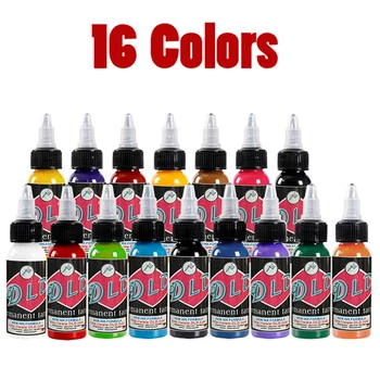 

16 30ml/Bottle Tattoo Ink 16 Color Set Pigment For Permanent Makeup Tattoo Ink For Body Color Paint Beauty Art Supplies Tinta