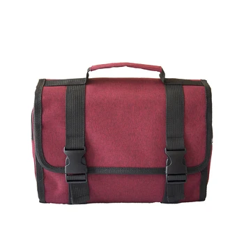 

Portable Top Handle With Hanger Waterproof Travel Toiletry Bag Makeup Organizer Hanging Compartment Folding Cosmetic Storage