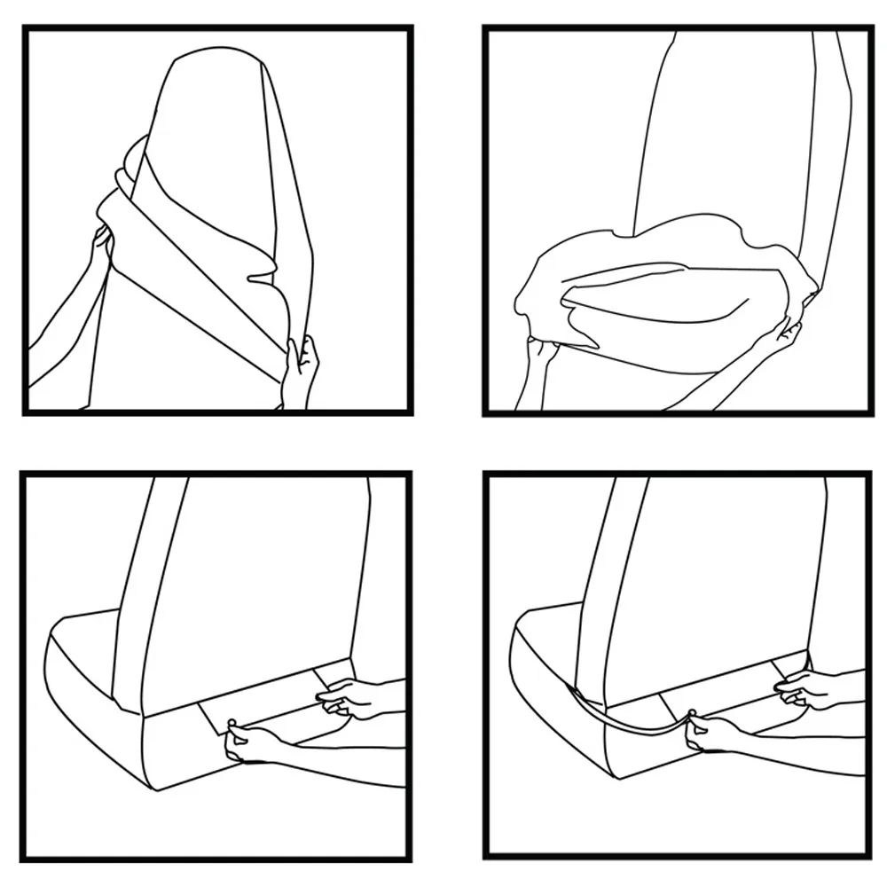 Как крепить чехлы на сидения авто схема и описание