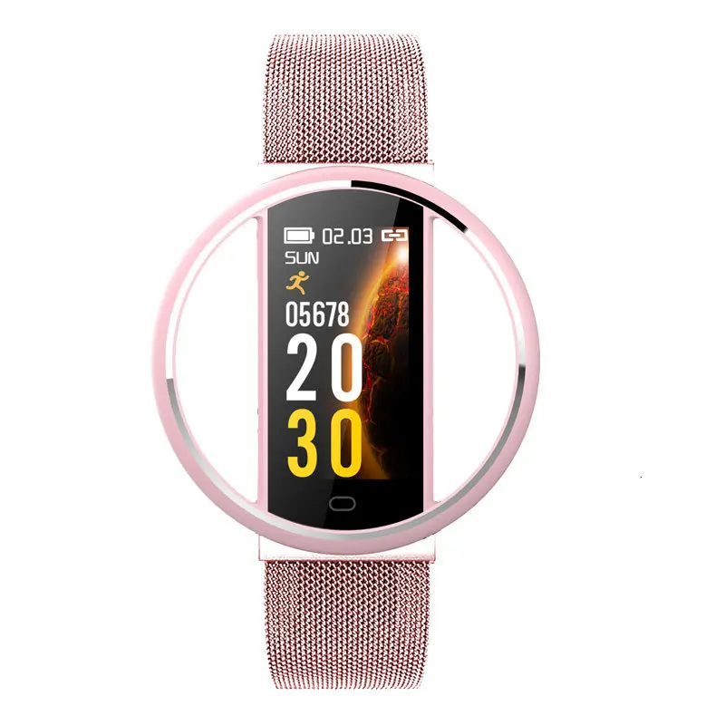 Gold steel Ip67 Водонепроницаемый Smartband E99 Монитор Сердечного Ритма Смарт-браслет для женщин кровяное давление мониторинг кислорода в крови умный браслет для мужчин - Цвет: Gold steel