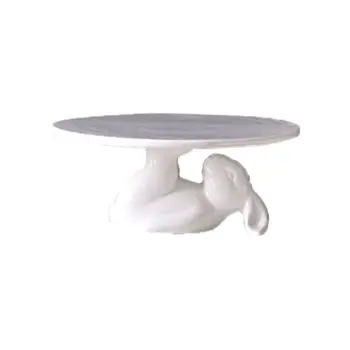 

Ceramic Plate For Dessert Food Server Tray,Cute Rabbit Cake Stand