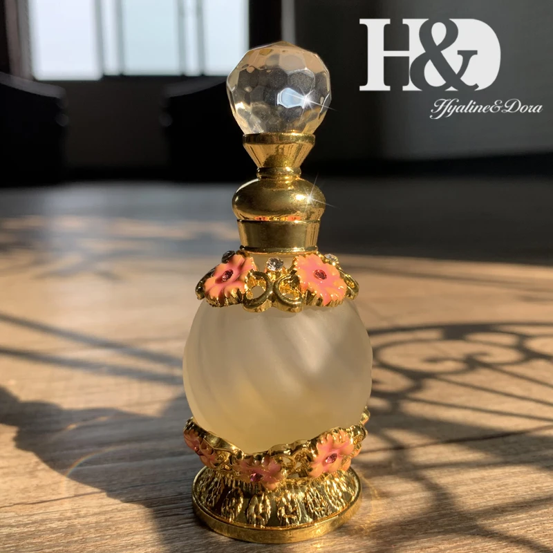 H& D Женская мода 15 мл Необычные ретро круглые пустые флаконы для духов античный розовый цветочный узор многоразовый ароматизатор контейнер Декор