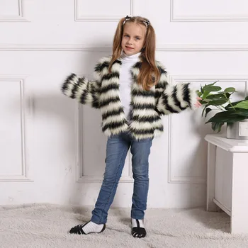 

Children Girls Faux Fur Coat Autumn Winter Stylish Thick Furry Cardigan Warm Kids Outerwear Fleece Girl Christmas Clothes 2019