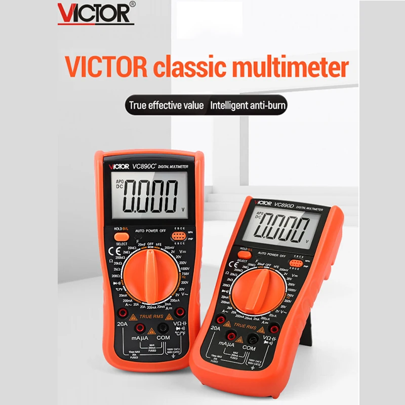Виктор VC890Cplus/VC890D Цифровой мультиметр True RMS конденсатор с алюминиевой крышкой