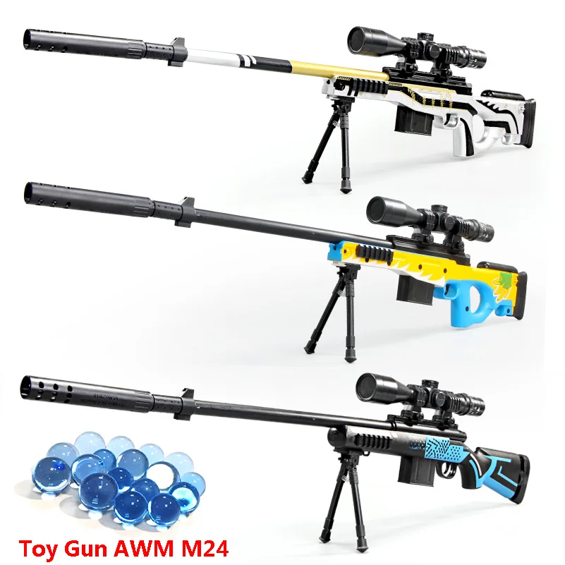 Игрушечный пистолет M24 AWM снайперская винтовка страйкбол безопасный прицел водяные пули стрельба воздушные пули Мальчики наружные игрушки Воздушные мягкие руки оружие игрушки для детей подарок