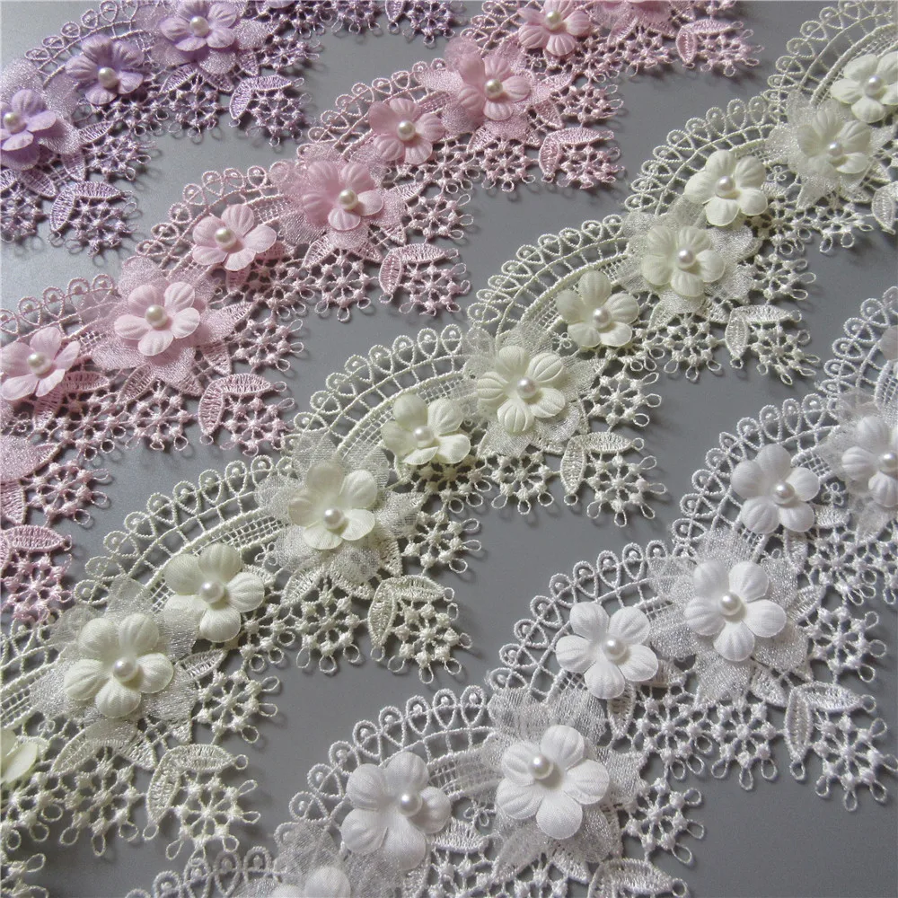 White Grape Flowers Pearl Lace Trim Ribbon Embroidered Knitting 10/20x Wedding Dress Handmade Patchwork Sewing Supplies Crafts lace ribbon lace sewing accessories lace sewing supplies lace accessories lace garment accessories clothing craft accessories
