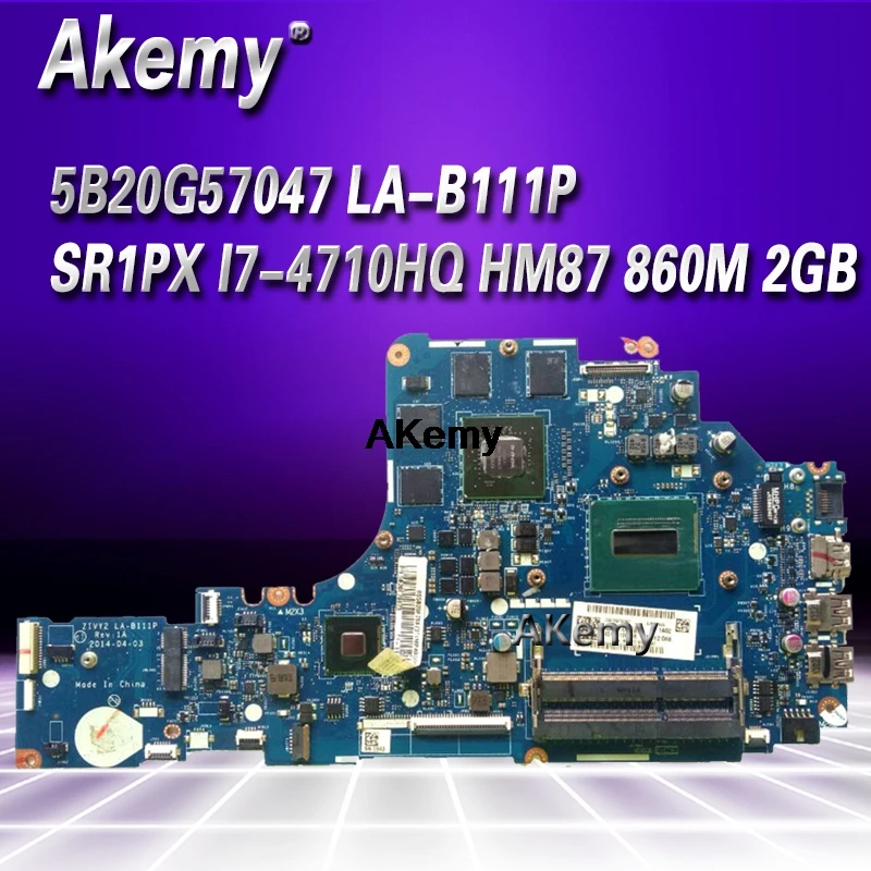 

HD 5B20G57047 FOR Lenovo Ideapad Y50-70 Laptop Motherboard ZIVY2 LA-B111P SR1PX I7-4710HQ HM87 860M 2GB Tested