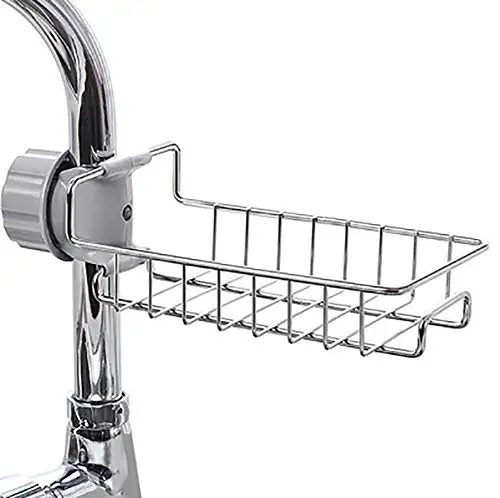 Kitchen Drainage Shelf Multifunctional Dishwashing Sponge Storage Rack Stainless Steel Adjustable Rack For Bathroom Soap Rag