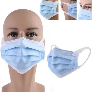 

10pcs 3-layer Face Mouth Masks Disposable PM2.5 Anti Dust Earloop Non Woven Protective Respirator Safety