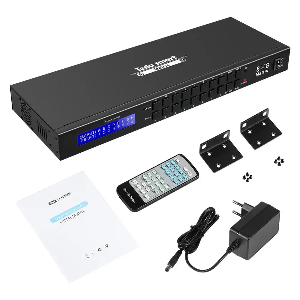 DHL Tesla Smart 4K2K High Quality HDMI Matrix 8x8 с RS232/LAN 2 шт. 1U Ultra HD 4 к Full HD 1080 P 3D