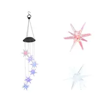 Изменение цвета, солнечный ветряной колокольчик, светильник на солнечной батарее, водонепроницаемый уличный светодиодный светильник на солнечной батарее для дома, вечерние, для сада, двора, патио, E65B