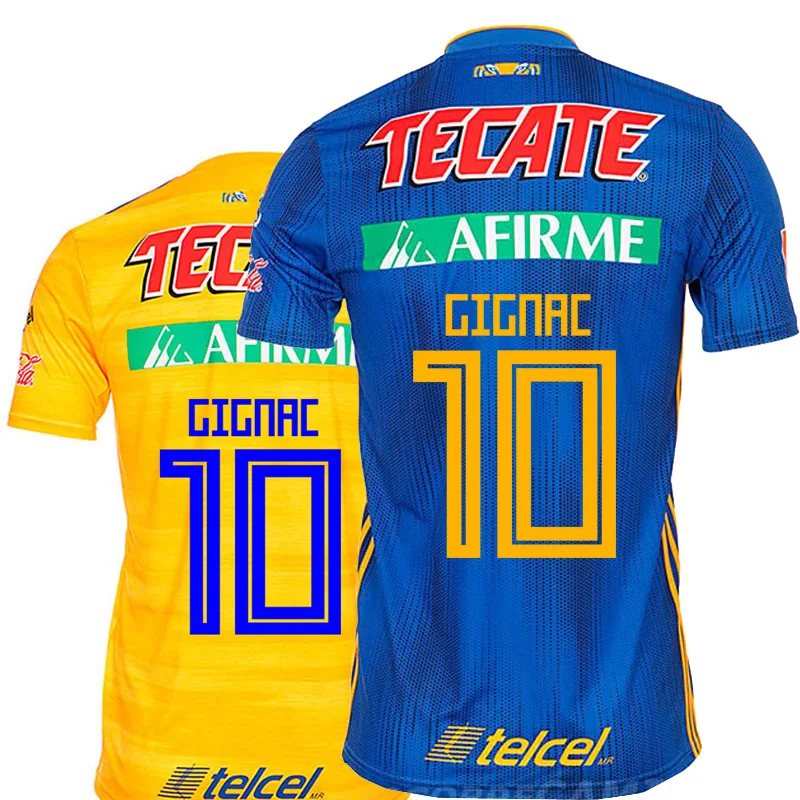 

2019 2020 Tigres UANL home Awya camiseta jerseys man tees High quality Mexico Tigres fc club 19 20 Gignac E. Vargas