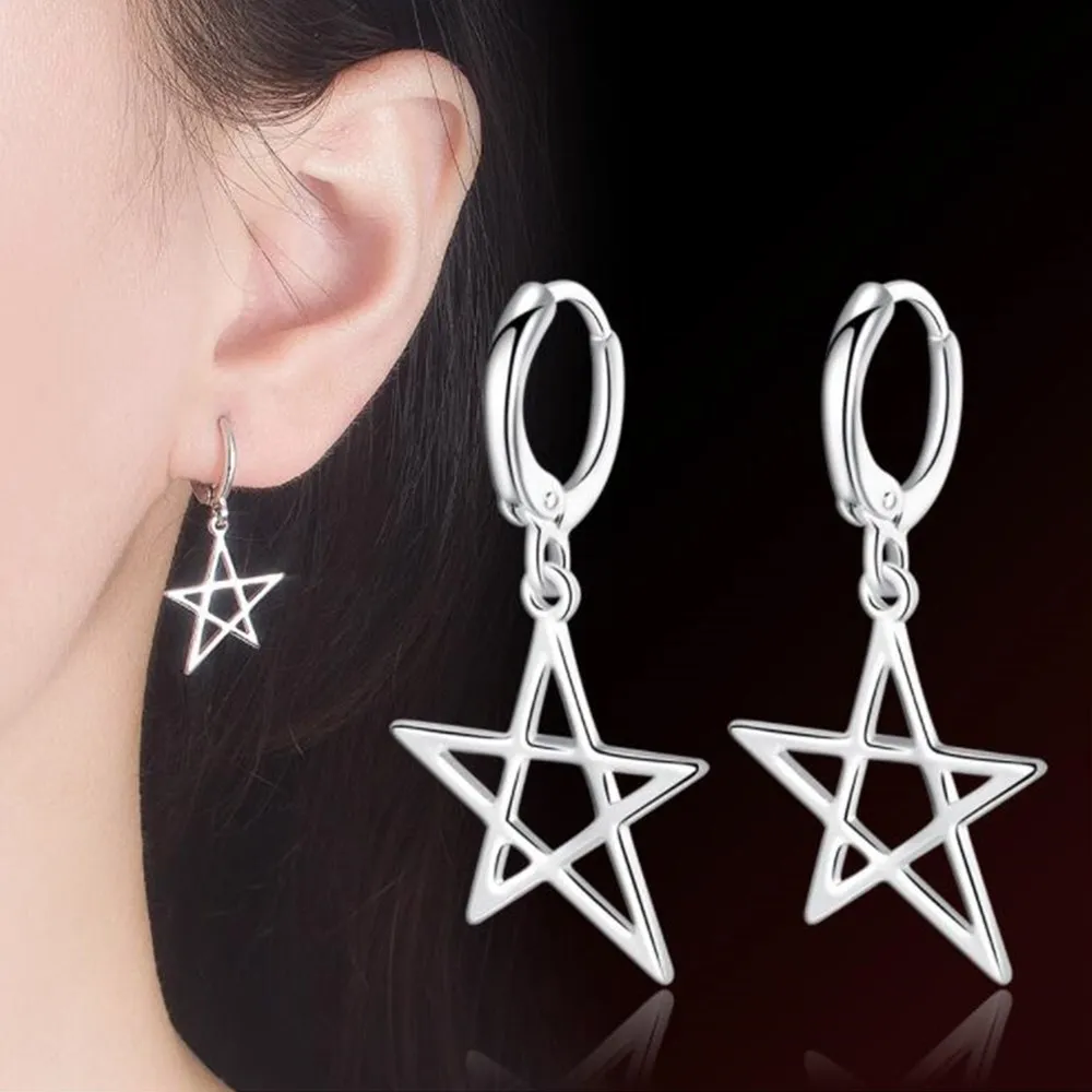 

NEHZY 925 sterling silver new woman jewelry fashion earrings high quality retro water drop pentagram hollow earring