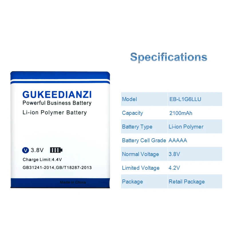GUKEEDIANZI для samsung S3 мобильного телефона Батарея для samsung Galaxy S3 I9300 i9305 i747 i535 L710 T999 Батарея 2100 мА/ч, EB-L1G6LLU
