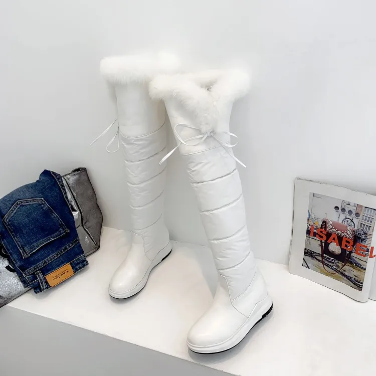 Новая брендовая плюшевая зимняя обувь женские сапоги выше колена Водонепроницаемые зимние сапоги на платформе теплые женские высокие сапоги на меху