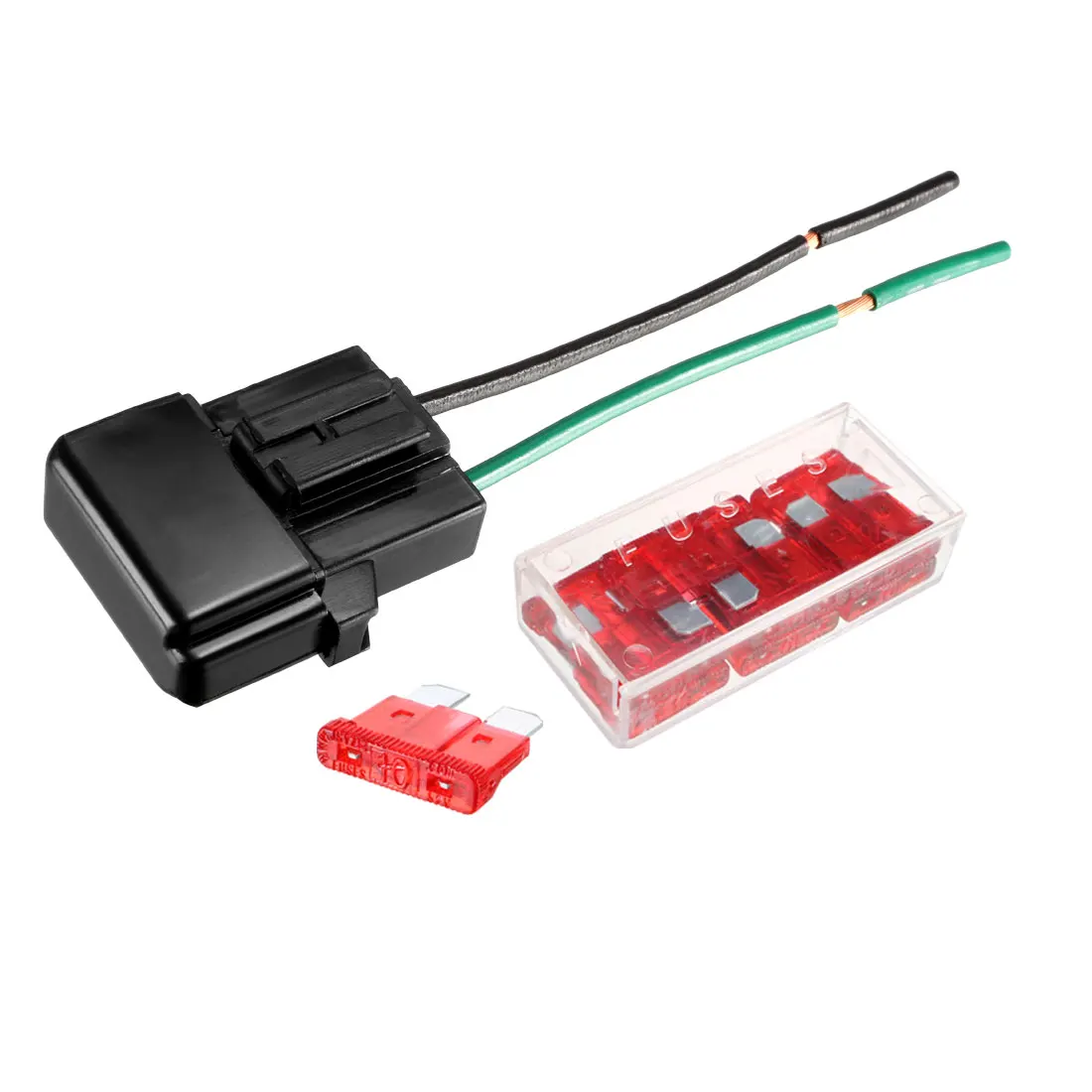 

uxcell In-line Automotive Car Bakelite Fuse Holder with 10 Pcs 10A ATC/ATO Blade Fuse Good Bending Performance
