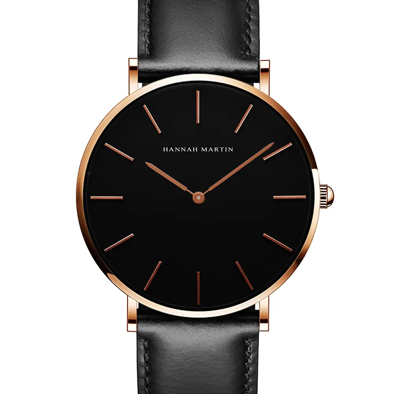 

2018 Fashion Casual Clocks Design Simple Clock Men's Watch Analog Hour PU Leather Neutral Table Quartz Watches Montre Homme