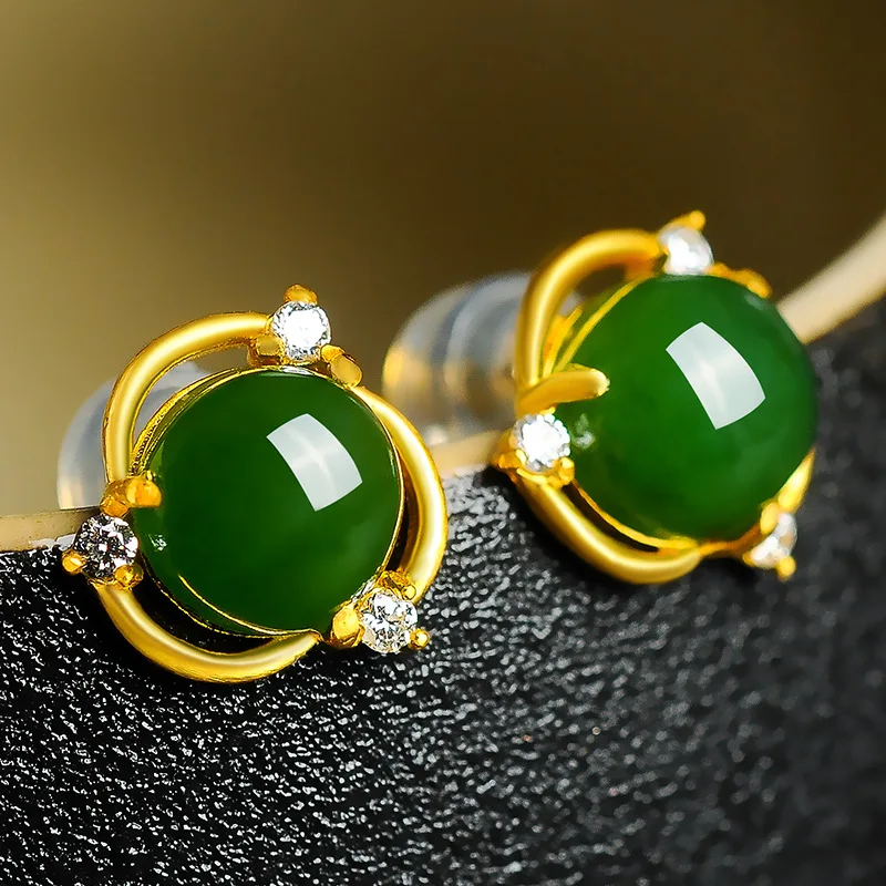 

Exquisite Gold Plated Green Crystal Stud Earrings Charming Stone Earrings Colour Gems Banquet Women Earrings Wedding Jewelry