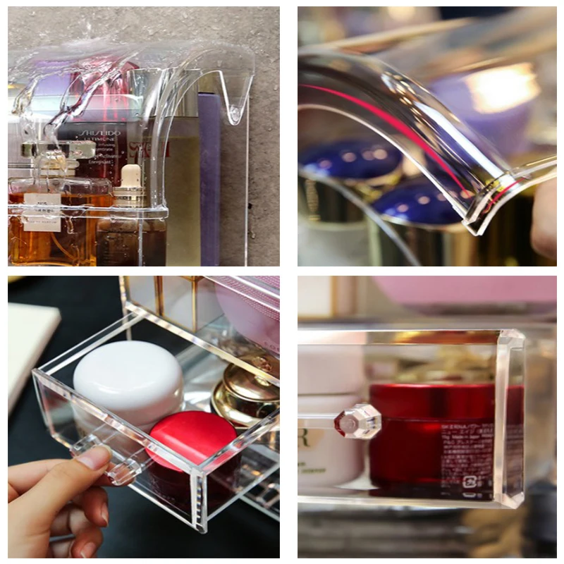 Прозрачная коробка для хранения косметики органайзер макияжа аксессуары ванной