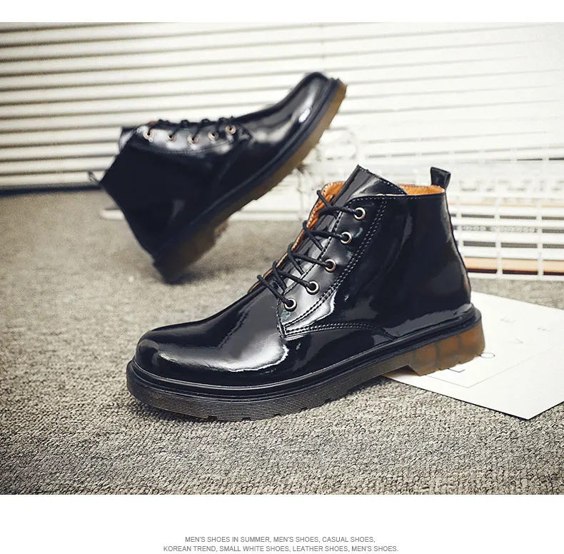 Зимние ботинки мужская Высококачественная Мужская обувь больших размеров модная теплая удобная мужская обувь черного цвета в британском стиле